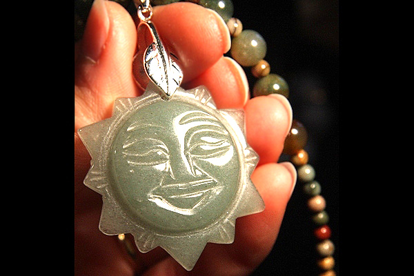 Green Jade Sun with Picture Jasper and Indian Agate