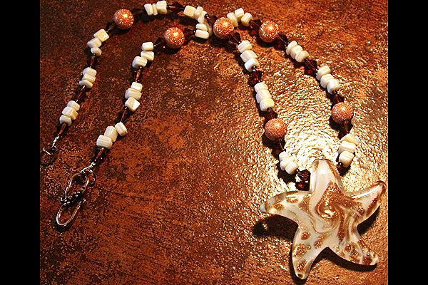 Starfish with Glittering Copper