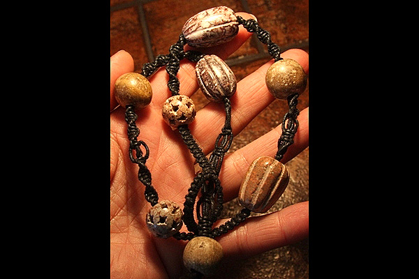 Contemporary Macrame with Carved Stones