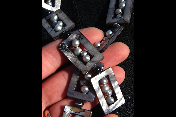 Contemporary Silver Perl Necklace