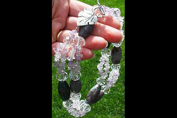 Amethyst and TIFFANY Stone Gemstone Necklace