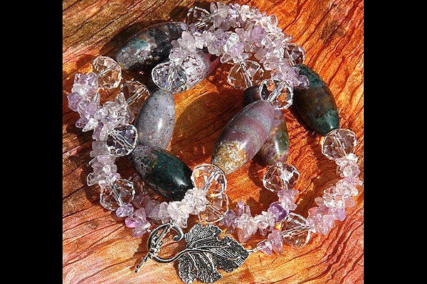 Amethyst and TIFFANY Stone Gemstone Necklace