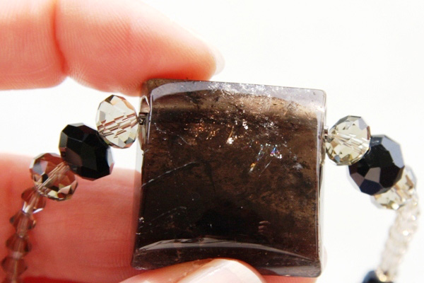 Huge Morion Smoky Quartz Crystal Necklace