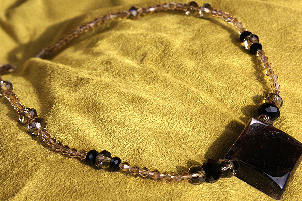 Huge Morion Smoky Quartz Crystal Necklace