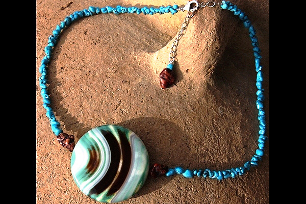 Colorful Onyx and Turquoise Necklace