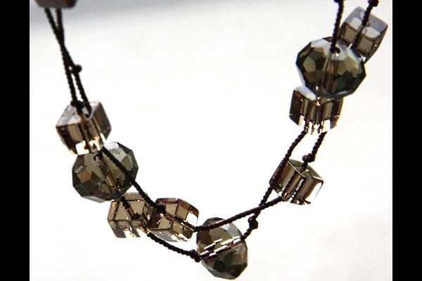 Floating Smoky Quartz Swarovski Crystal Necklace