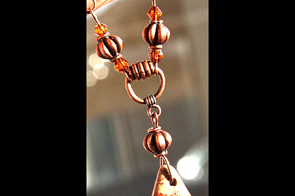 Paper and Copper Necklace with Ocean Jasper