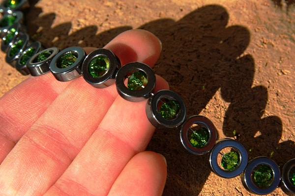 Sophisticated Hematite Green Peridot Jewel Beauty