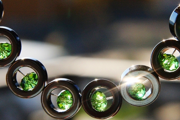 Sophisticated Hematite Green Peridot Jewel Beauty