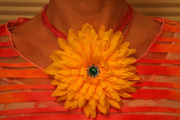 BIG Yellow Flower Head Turner Necklace