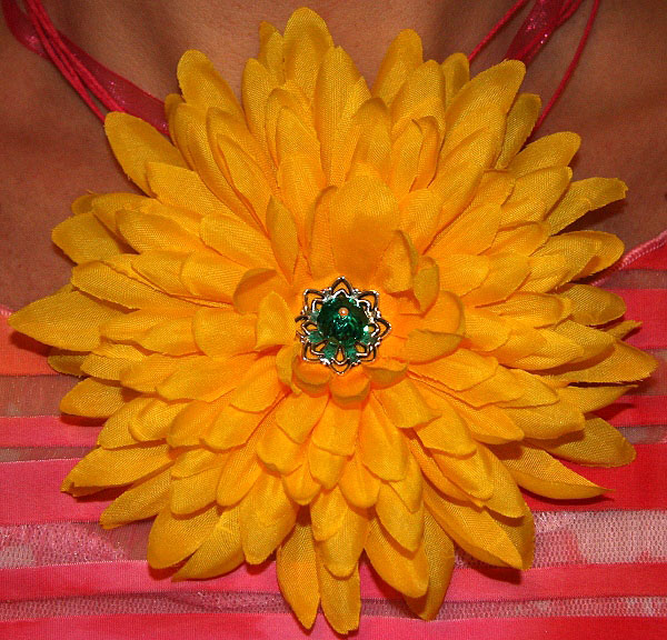 BIG Yellow Flower Head Turner Necklace