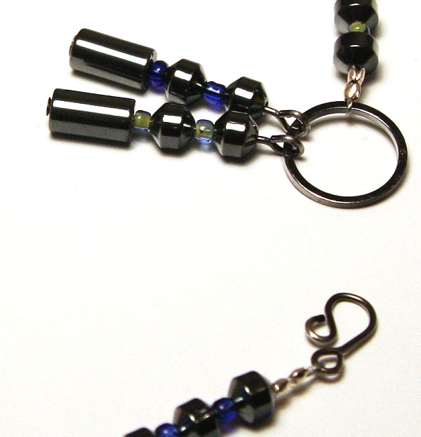 Dark Lava Stone Metallic Necklace