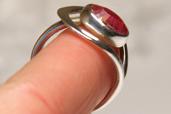 Exceptional Natural Red Ruby Sterling Ring
