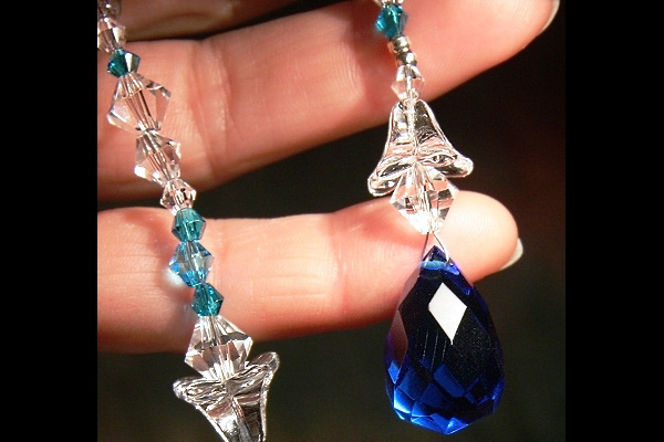 Jewel Blue Crystal Drop Suncatcher