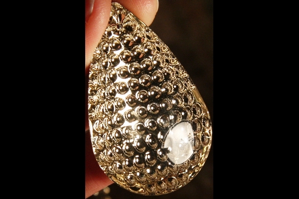 Peacock Crystal with Dark Chocolate Cat`s Eye Suncatcher