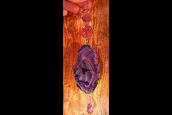 Mysterious Deep Purple Agate Suncatcher