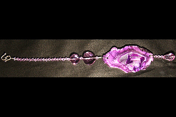 Mysterious Deep Purple Agate Suncatcher