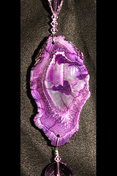 Mysterious Deep Purple Agate Suncatcher