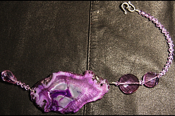Mysterious Deep Purple Agate Suncatcher